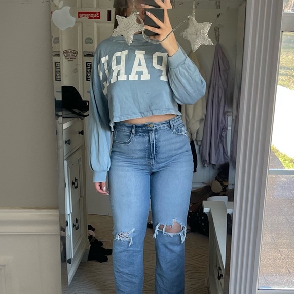 Zara Oversized Cropped Sweatshirt - Picture 1 of 5